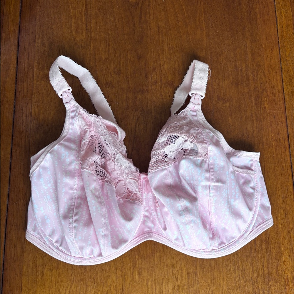 Barely Worn Elomi Nursing Pink Lace Bra